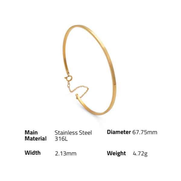 Chris April fashion jewelry in stock PVD gold plated 316L stainless steel adjustable cuff ankelt - Image 6