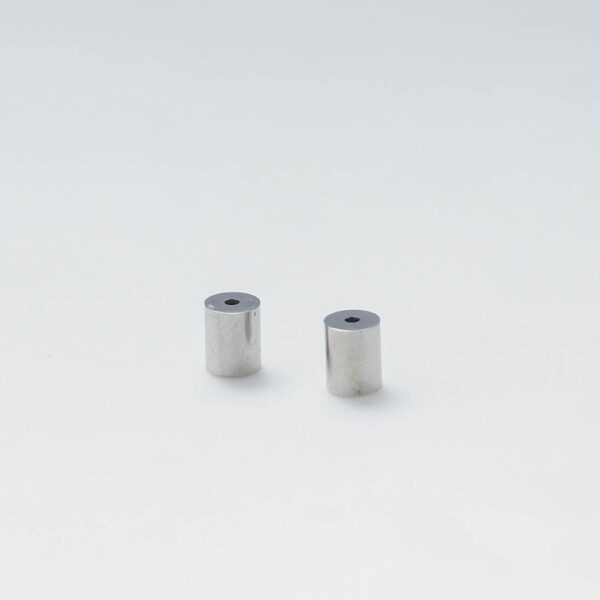 Chris April 316L stainless steel cylinder smooth metal bullet head earring back stud hoop earrings - Image 5