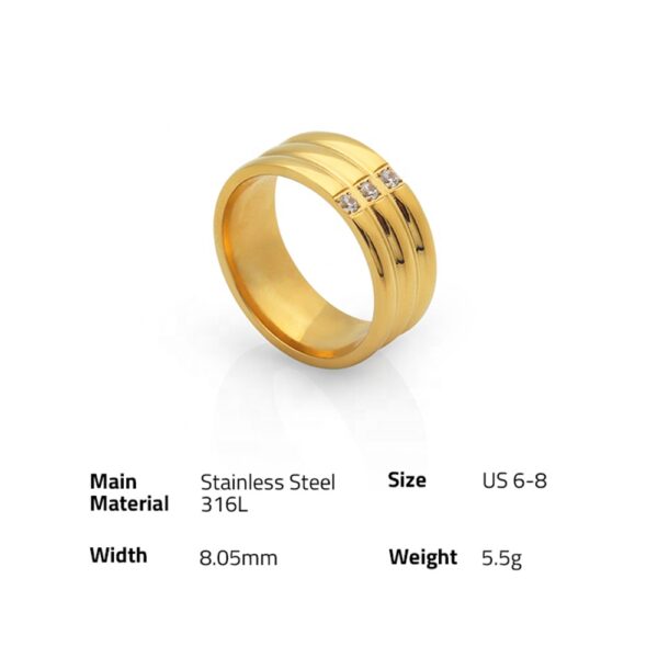 Chris April Fashion Jewelry 316L stainless steel PVD 18K gold plated retro irregular finger rings - Image 6