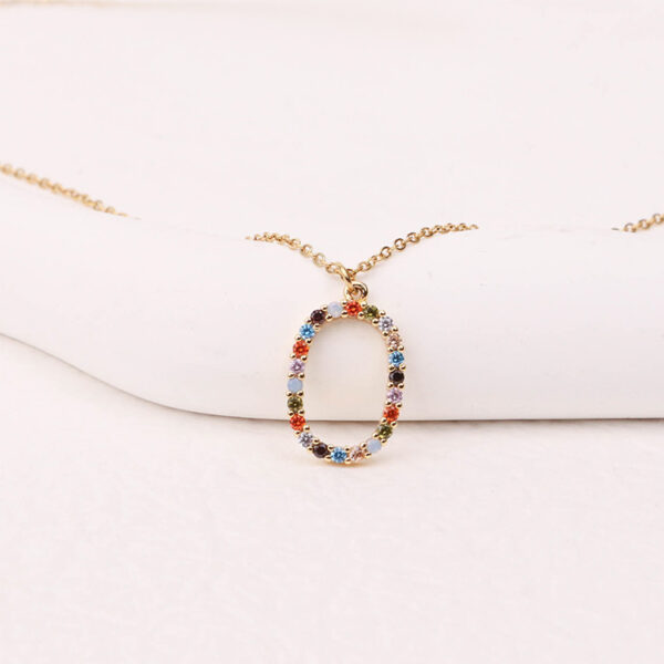 Chris April 316L stainless steel PVD gold plating oval candy color zircons necklace - Image 5