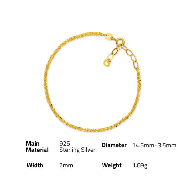 Chris April In stock fine jewelry 925 sterling silver gold plate adjustable women chain bracelet - Image 6