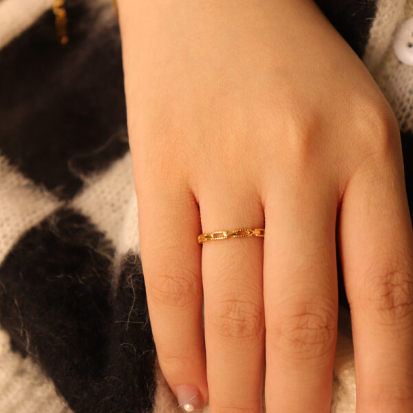 Chris April fashion 925 sterling silver korean style gold plated adjustable simple finger rings - Image 4