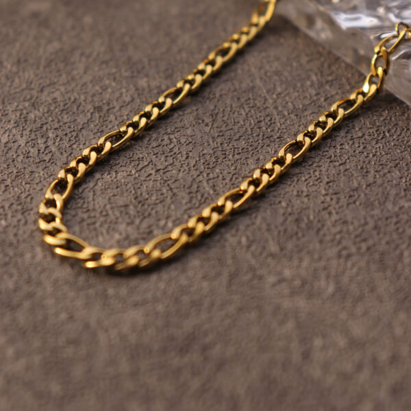 Chris April fashion jewelry in stock PVD gold plated 316l stainless steel Figaro chain necklace for women - Image 4