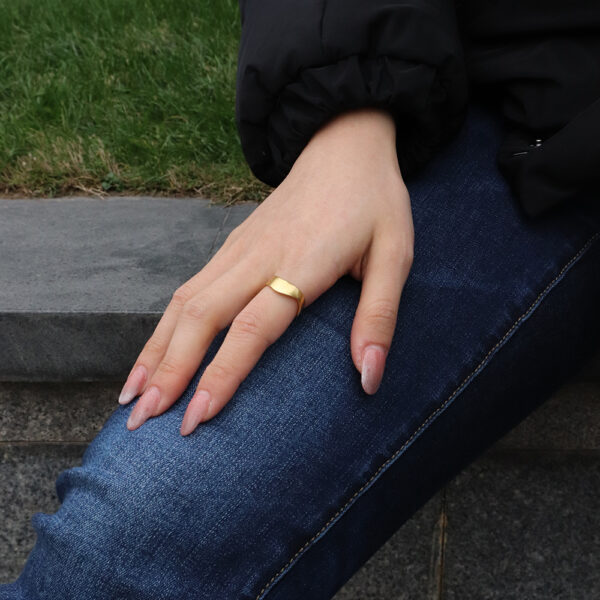 Chris April fashion in stock 925 silver 18k gold plated minimalist Wavy opening ring for women - Image 3