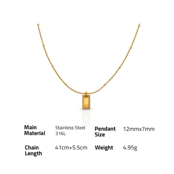 Chris April fashion 18k gold plated stainless steel beads snake chain bullion pendant  necklace for women - Image 6