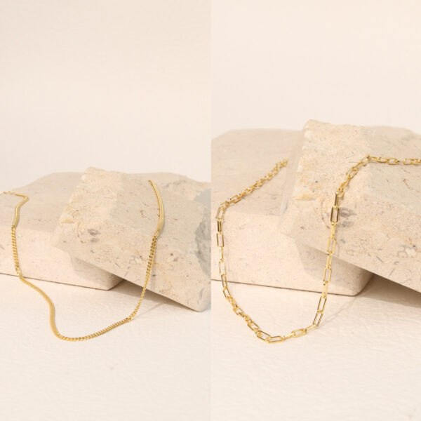 Chris April fine jewelry wholesale 925 sterling silver gold plated curb figaro rope link chain custom necklace - Image 4