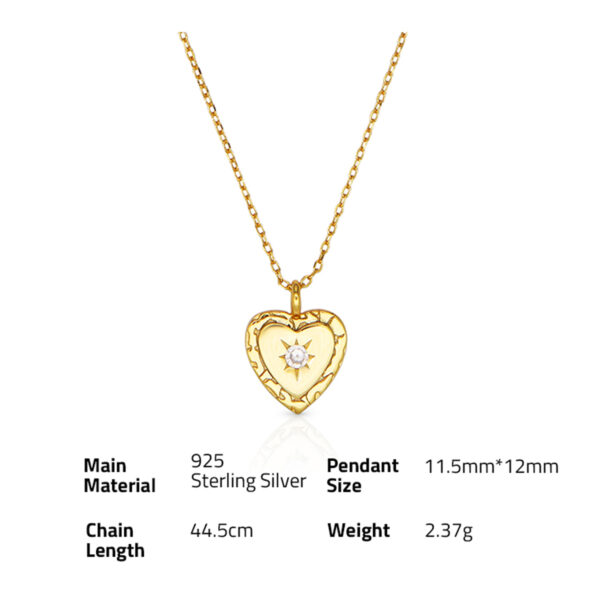 Chris April fine jewelry 925 Sterling silver gold plated Minimalist heart shape zircon star pendant necklaces - Image 6