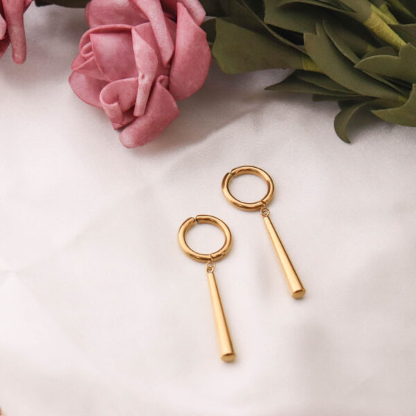 Chris April fashion in stock 316L Stainless Steel PVD gold plated ear clip on earring - Image 5