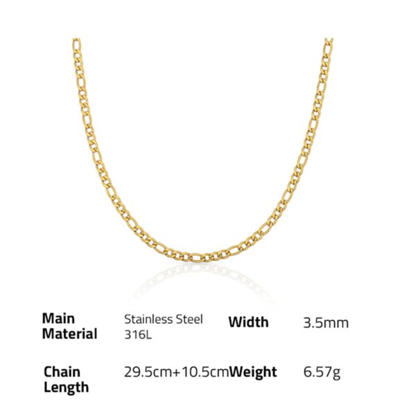 Chris April fashion jewelry in stock PVD gold plated 316l stainless steel Figaro chain necklace for women - Image 6