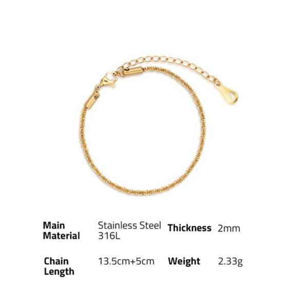 Chris April fashion design 316L stainless steel simple PVD gold plated personalized twinkle star chain bracelet - Image 6