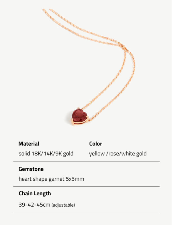 Chris April custom solid gold 18k 14k 9k natural garnet gem charm necklaces - Image 6