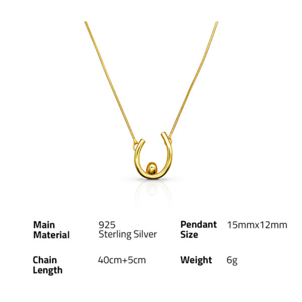 Chris April in stock Gold plated 925 sterling silver simple design U shape pendant necklaces with snake chain - Image 6