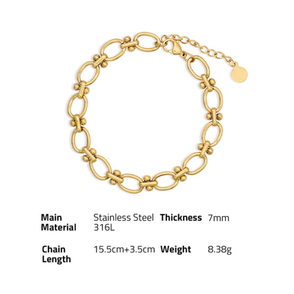 Chris April fashion design 316L stainless steel simple PVD gold plated personalized Modern beads bracelet - Image 6