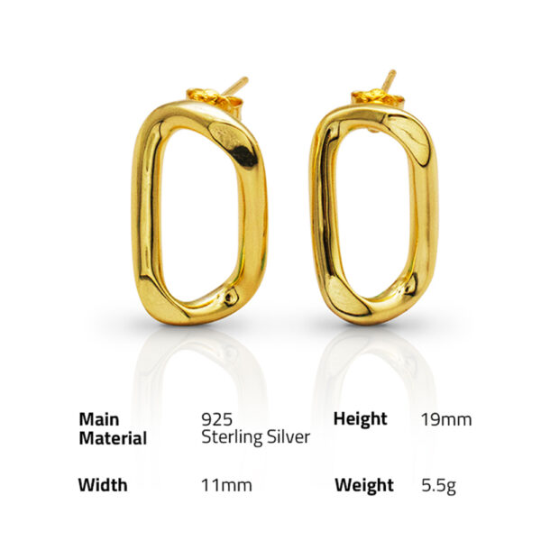 Chris April Trendy 925 sterling silver 18k gold plated vintage big twisted hoop earrings for women - Image 6