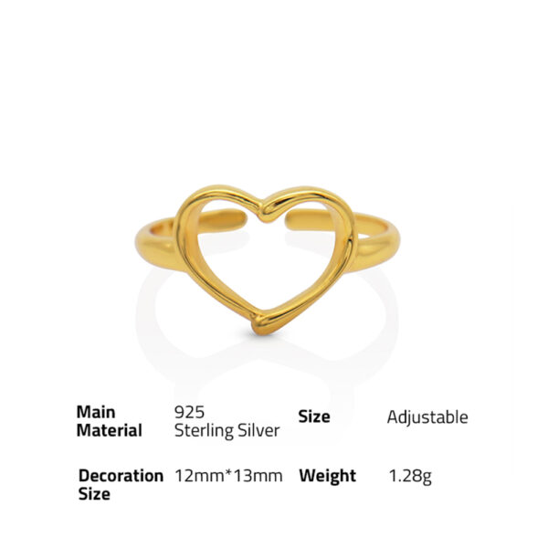 Chris April In stock 925 sterling silver 18k gold plated simple design Ball signet rings - Image 6