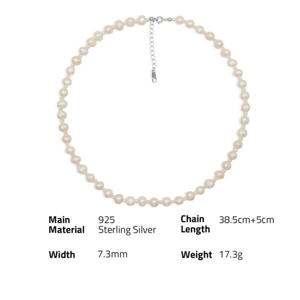 Chris April in stock 925 sterling silver gold plated vintage natural freshwater pearl beads bejewelry necklace - Image 6