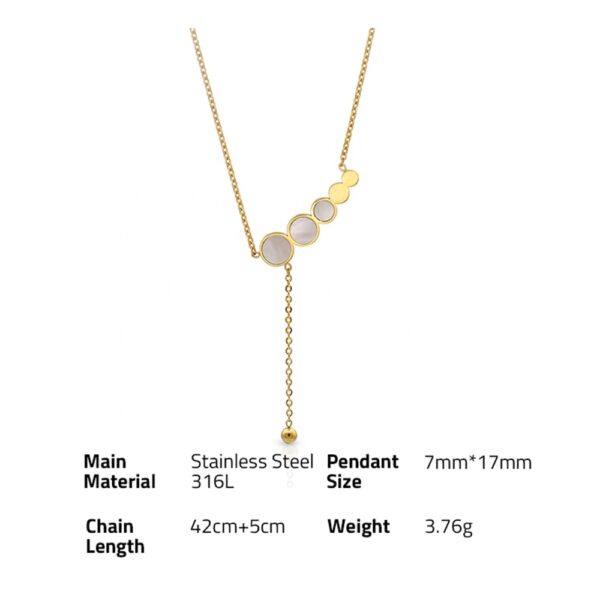 Chris April fashion jewelry 316L stainless steel PVD gold plated personalized natural shell necklace with ball pendant - Image 6