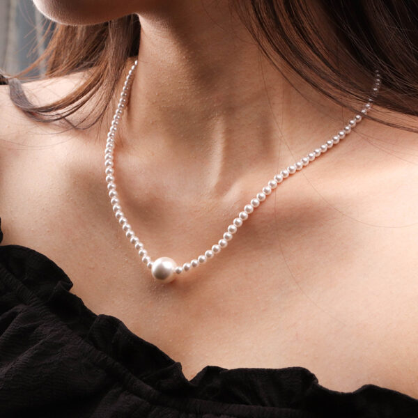 Chris April in stock 925 sterling silver gold plated shell imitation pearls pendant charm choker necklaces - Image 4