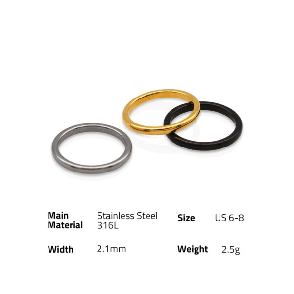 Chris April simple jewelry tungsten steel PVD gold plated men scratch resistant anti-corrosion thin knuckle finger ring - Image 6