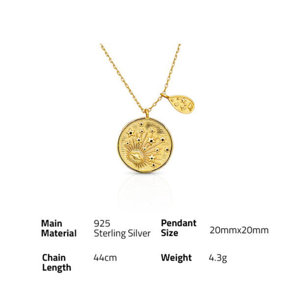 Chris April Fashion gold plated Sterling silver staurn pendant necklaces for women - Image 6