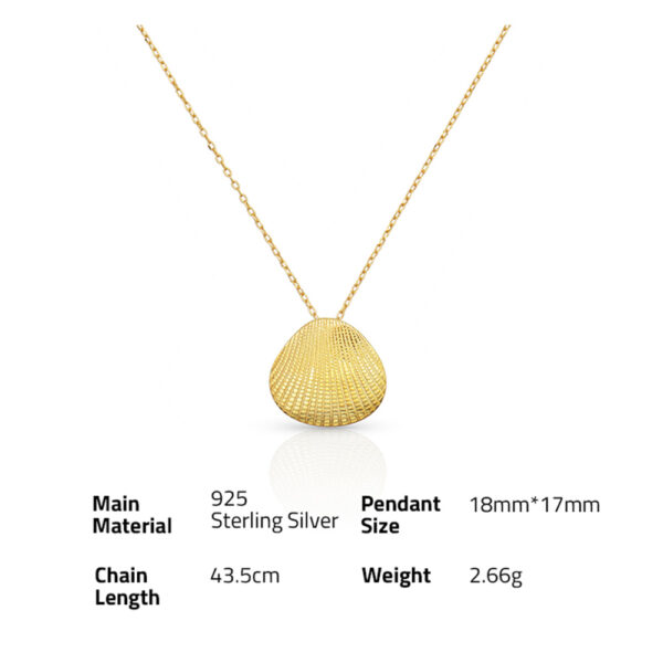 Chris April minimalist 925 sterling silver gold plated best Design Lady Jewelry Shell Pendant Necklace - Image 6