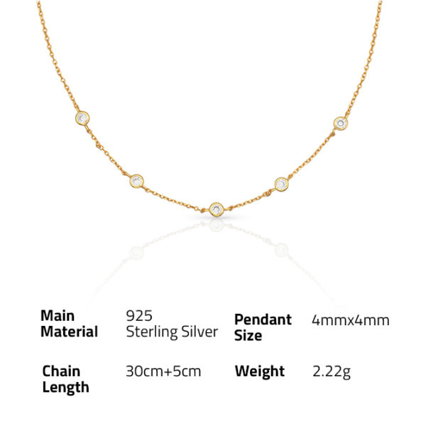 chris april in stock 925 sterling silver gold plated galaxy Zircon choker necklace - Image 6