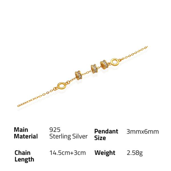 Chris April In stock trendy 925 silver gold plate  adjustable luncky zircon bracelet for women - Image 6