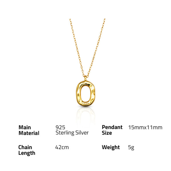 Chris April instock 925 Sterling Silver gold plated custom vermeil oval shaped pendant necklaces - Image 6