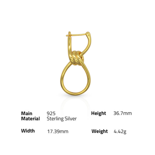 Chris April in stock fine jewelry 925 sterling silver gold plated Custom vermeil big knot hoop earrings jewelry - Image 6