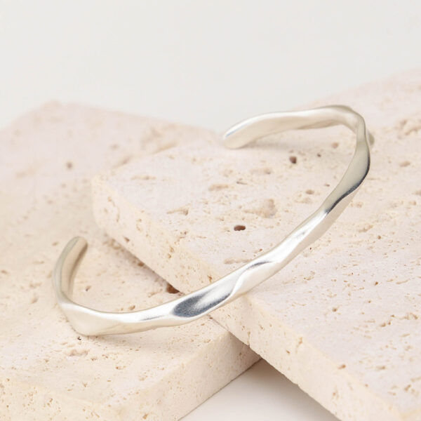 Chris April 925 sterling silver organic shape matte finish bracelet - Image 3