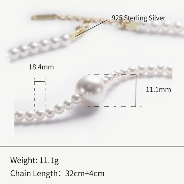 Chris April in stock 925 sterling silver gold plated shell imitation pearls pendant charm choker necklaces - Image 6