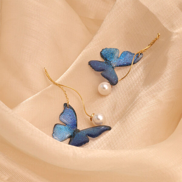 Chris April 316L stainless steel PVD plated gold resin wholesale designer inspired butterfly wings earring women - Image 4