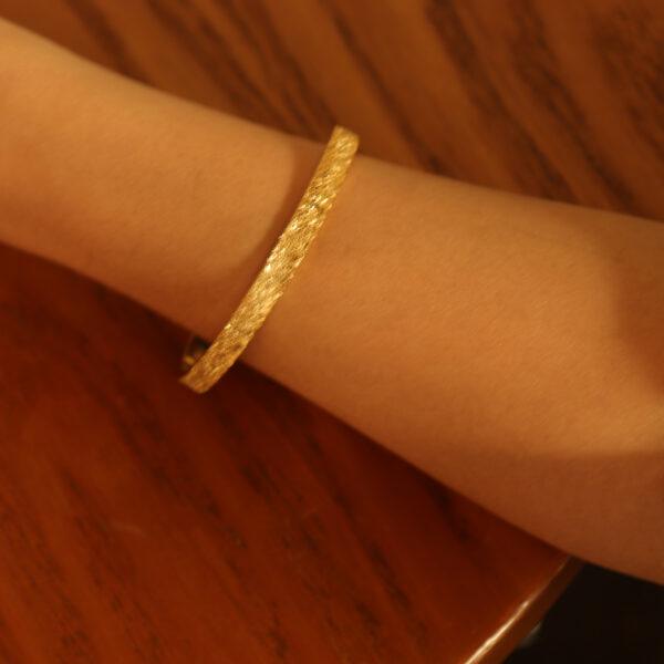 Chris April S925 sterling silver gold plated minimalist simple personality bracelet - Image 3