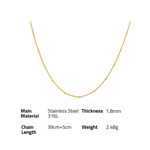 Chris April Fashion jewelry PVD gold plated 316L stainless steel Nice quality bead satellite chain necklaces - Image 6