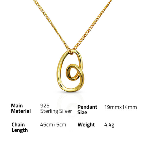 Chris April In stock 925 sterling silver gold plated minimalist irregular heart pendant chain necklace - Image 6