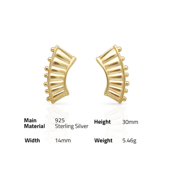 Chris April  Korean version  Lyre 925 sterling silver custom vermeil earring for women - Image 6