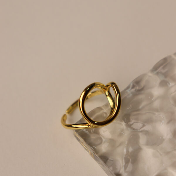 Chris April in stock vermeil 18k Gold Plated 2020 minimalist ring 925 sterling silver jewelry with open back - Image 4