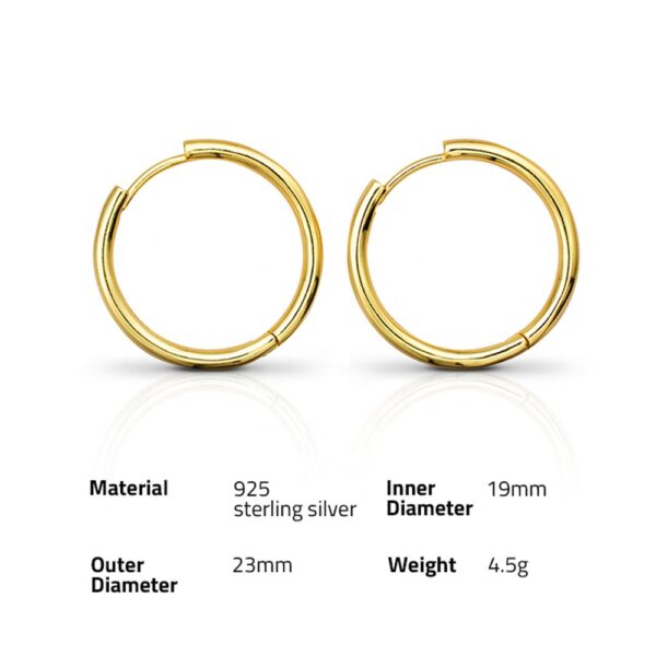 Chris April fine jewelry 925 sterling silver 18k gold plated small clip on multi-color  hoop earrings - Image 6