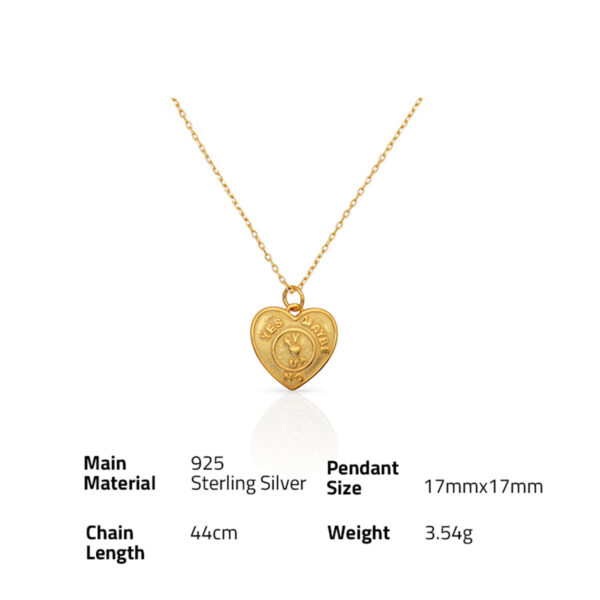 Chris April in stock 18k gold plated 925 Sterling silver Best seller heart shaped pendant necklace - Image 6