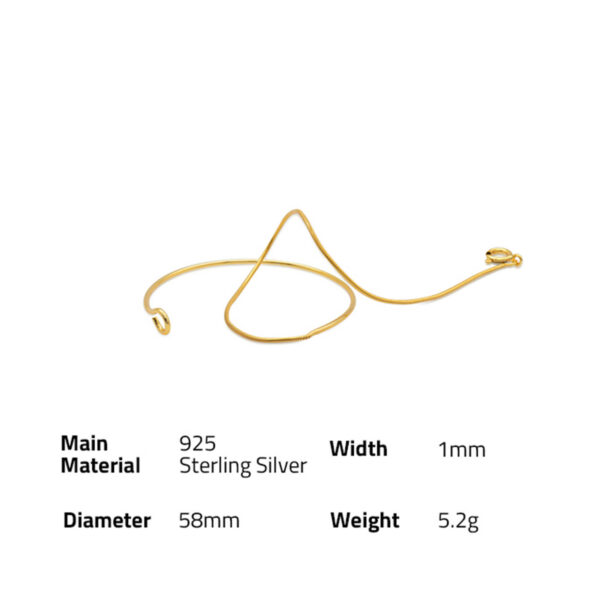 Chris April 925 sterling silver 18k gold plated minimalist snake jewelry chain adjustable bracelets - Image 6