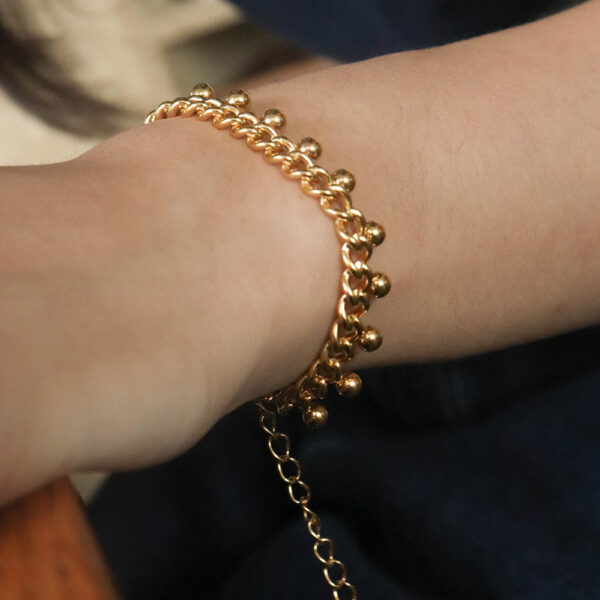 Chris April fashion jewelry PVD gold plated 316L stainless steel ball chain Bracelet for women - Image 5