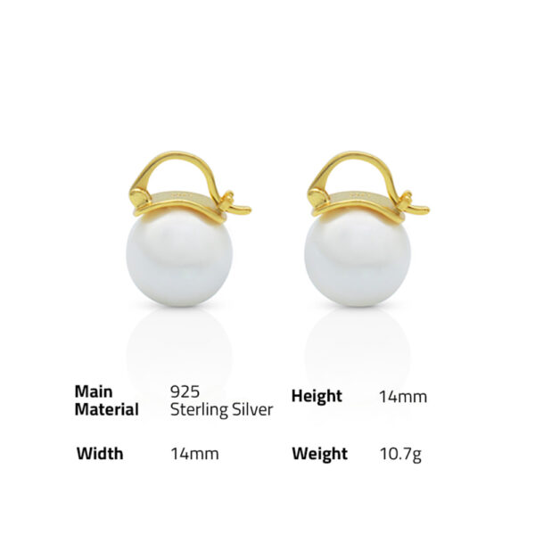 Chris April trendy in stock 925 sterling silver gold plated Minimalist shell pearl stud earrings - Image 6