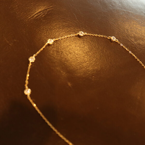 chris april in stock 925 sterling silver gold plated galaxy Zircon choker necklace - Image 4