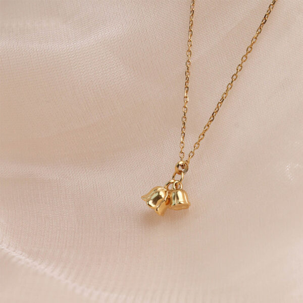 Chris April 316L stainless steel PVD gold plating convallaria bells necklace - Image 5