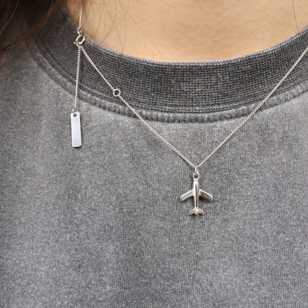 Chris April minimalist In stock 925 sterling silver gold plated airplane pendant necklace - Image 3