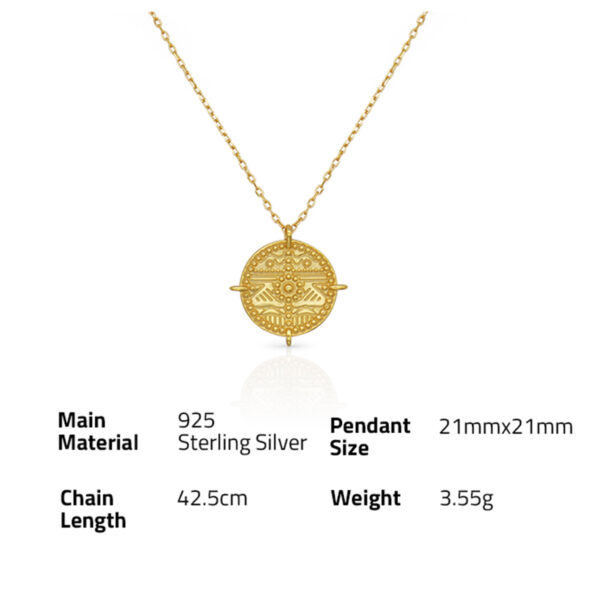 Chris April 925 Sterling silver gold plated 18K gold plated  coin pendant necklaces - Image 6