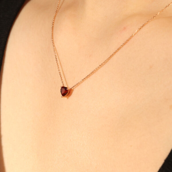 Chris April custom solid gold 18k 14k 9k natural garnet gem charm necklaces - Image 3