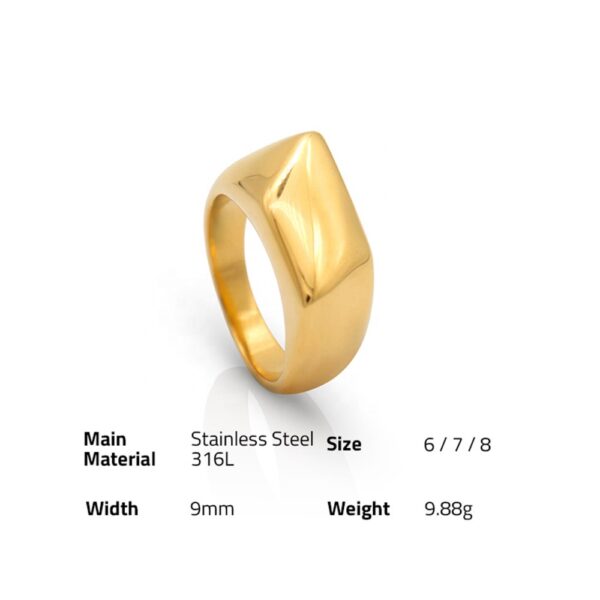 Chris April fashion jewelry 316L stainless steel PVD gold plated Special-shaped Retro Abstract Line Art Ring for women - Image 6