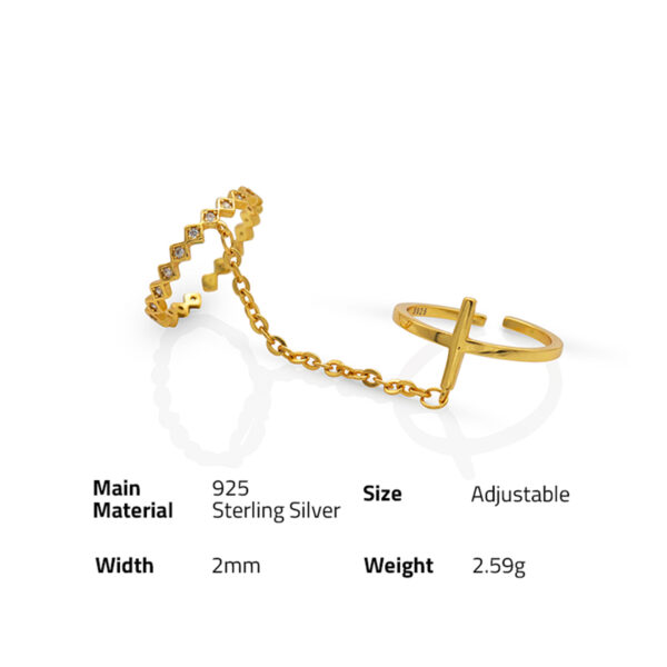 Chris April korean fashion 18k gold plated 925 sterling silver Bright flow rings for women - Image 6