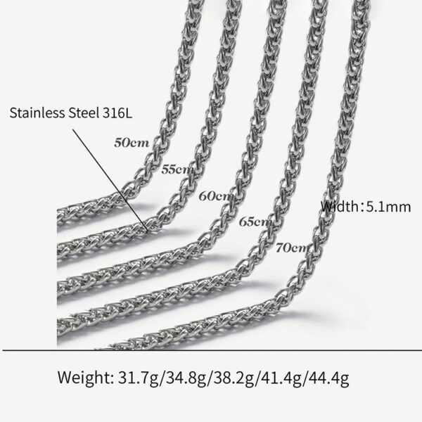 Chris April 316L stainless steel PVD silver plated strand chain necklace - Image 3